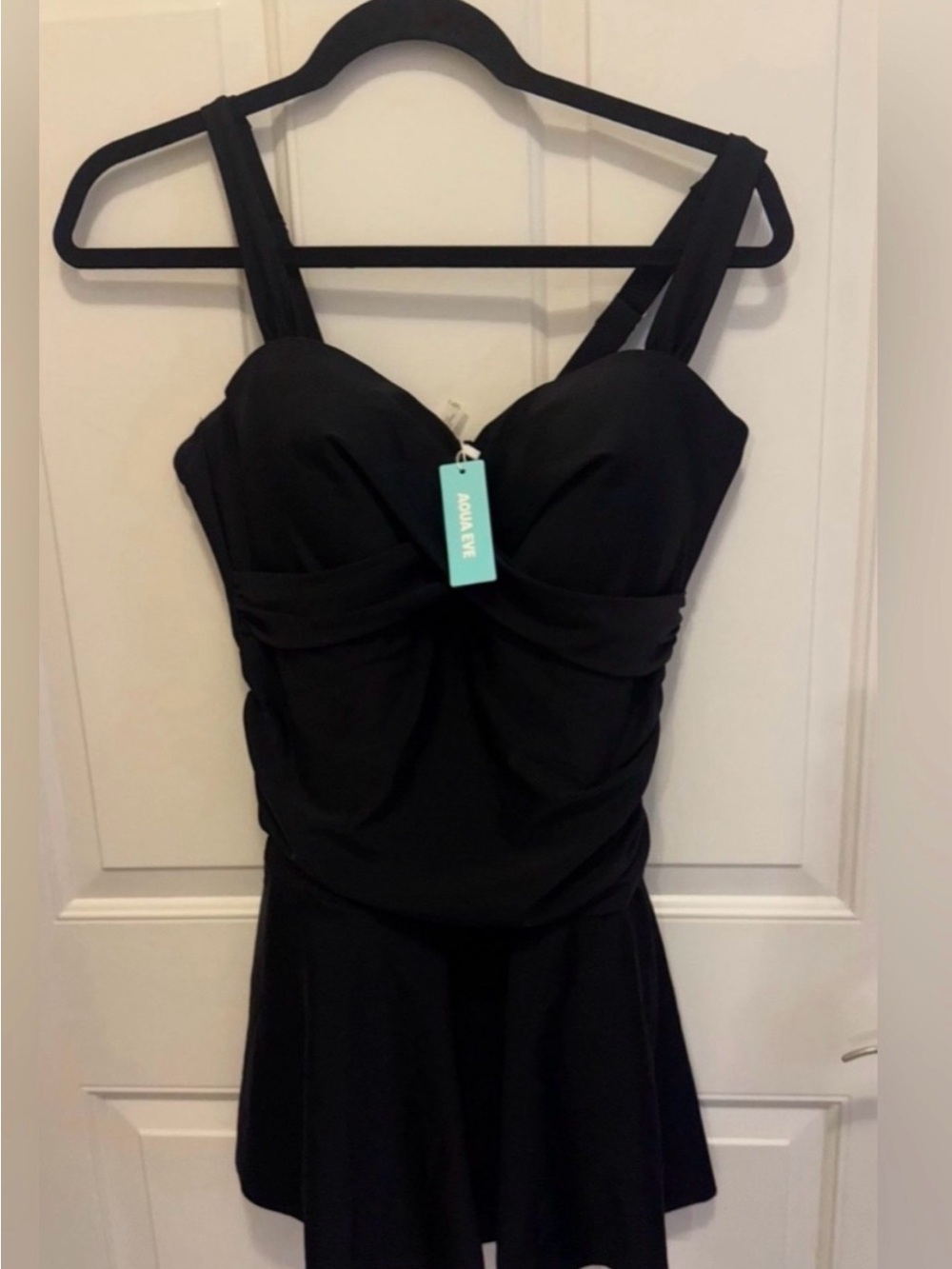 Classic Black One-Piece Swim Dress-Large